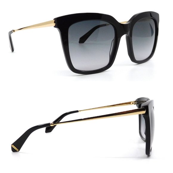 ZAC POSEN “Alek” Black & Gold Sunglasses main image 8